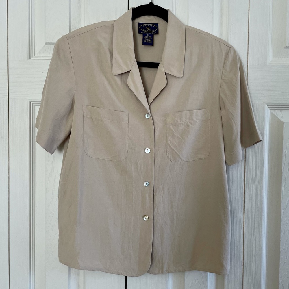 Vintage Silk Chelsea Campbell for Charter Club Shirt